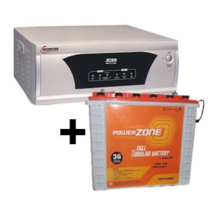 Microtek EB 700 VA Home UPS  & Power Zone NTPZ 15000 150Ah (18M)